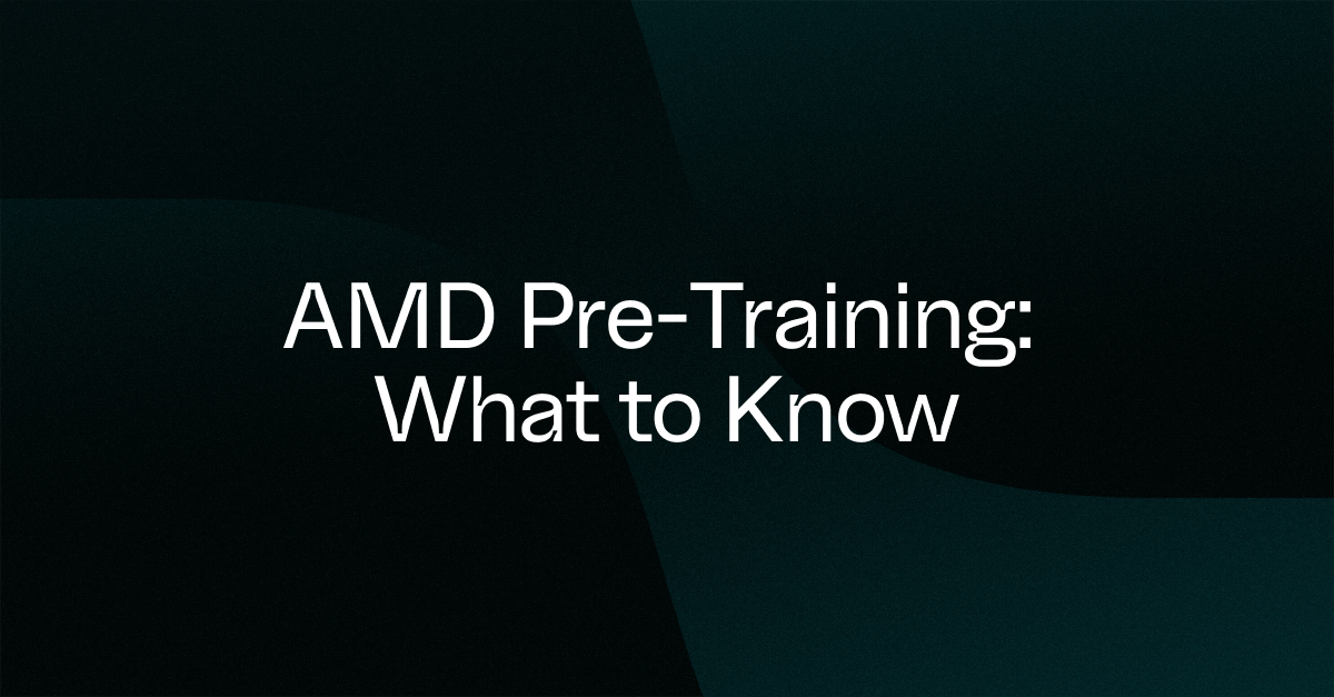 Amd Training Model AMD Pre-Training: What to Know